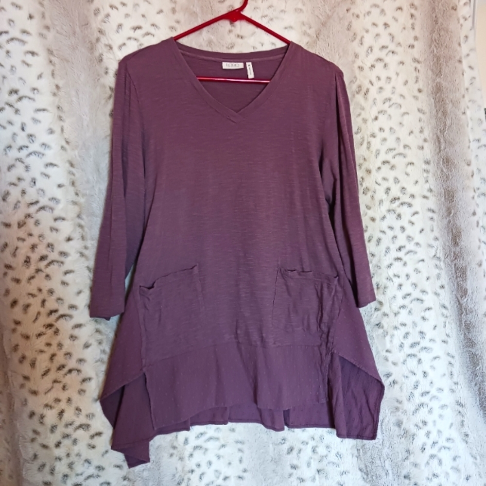 LOGO Lori Golstein cotton Slub Tunic